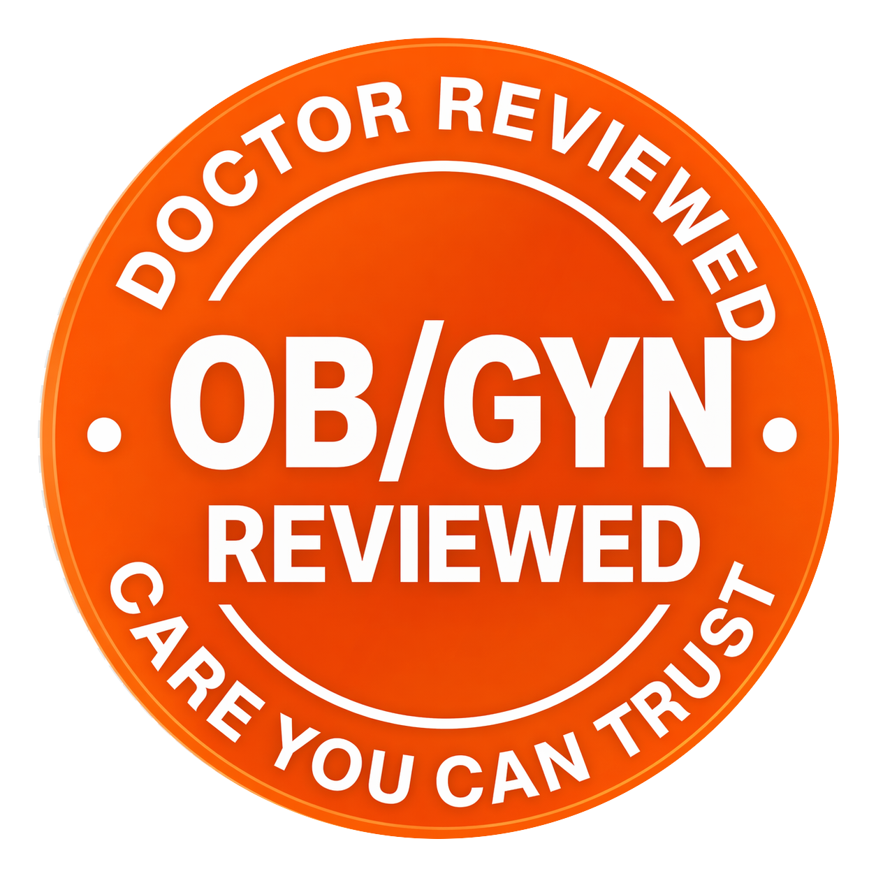 OB-GYN reviewed care you can trust badge